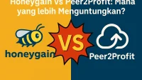 Honeygain vs Peer2Profit Mana yang Lebih Menguntungkan